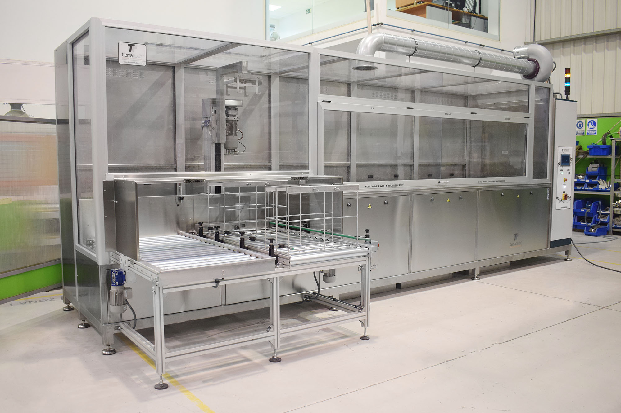 Equipamento de limpeza por ultra-sons industrial 3 cubas 260 L